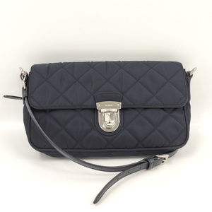 Prada Shoulder Bag Tessuto Nylon Quilted Navy Bleu